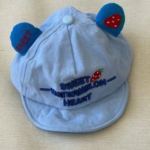 Baby hat , Sweet watermelon heart , 6- 12 month hat